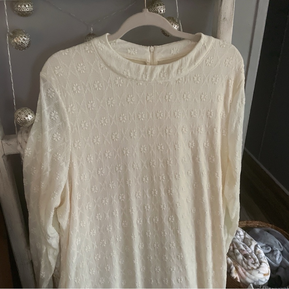 Shein Cream Lace Long Sleeve Dress Size 4X- More like a Size XL - Picture 6 of 12